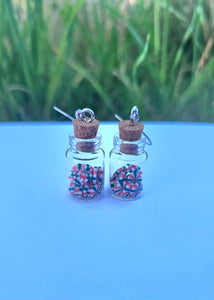 Christmas Humbug Jar Earrings Green