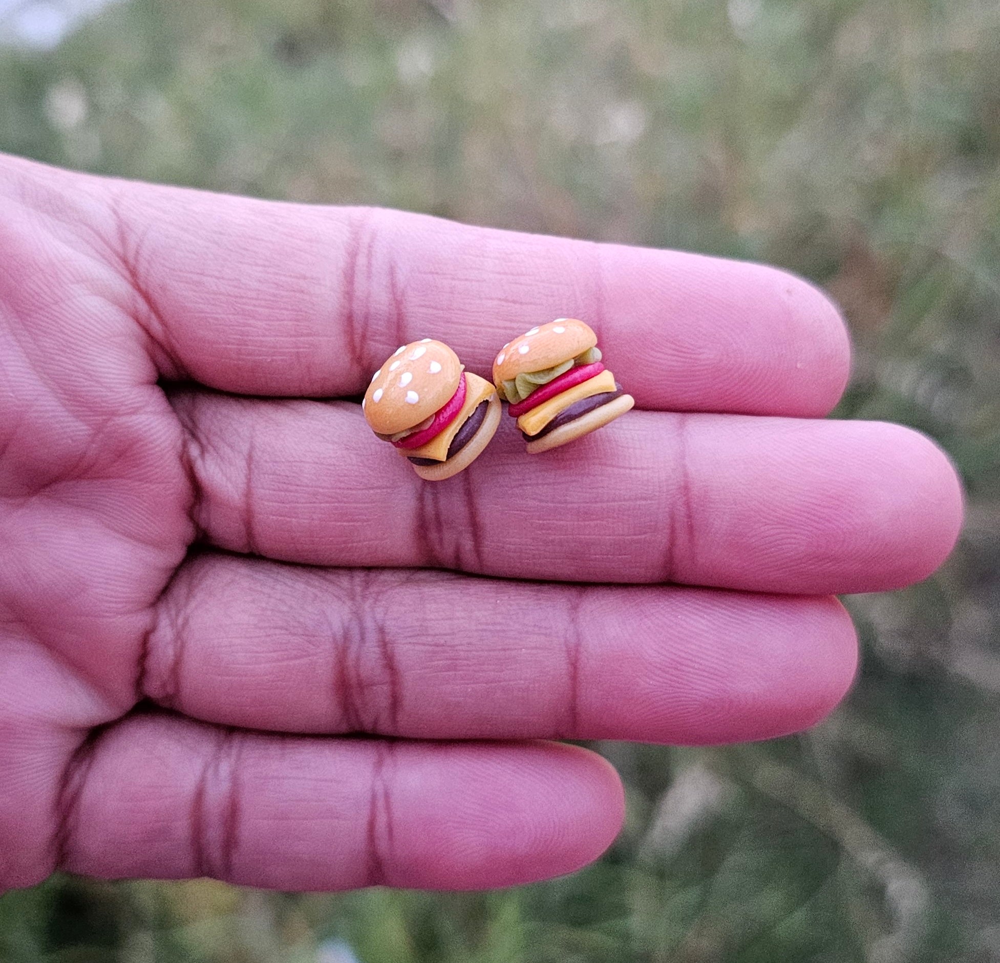 Burger Earrings
