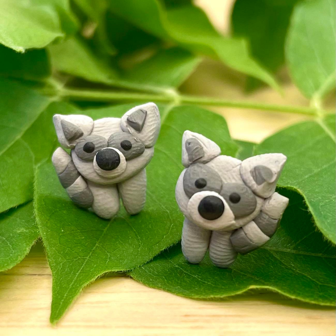 Raccoon Earrings
