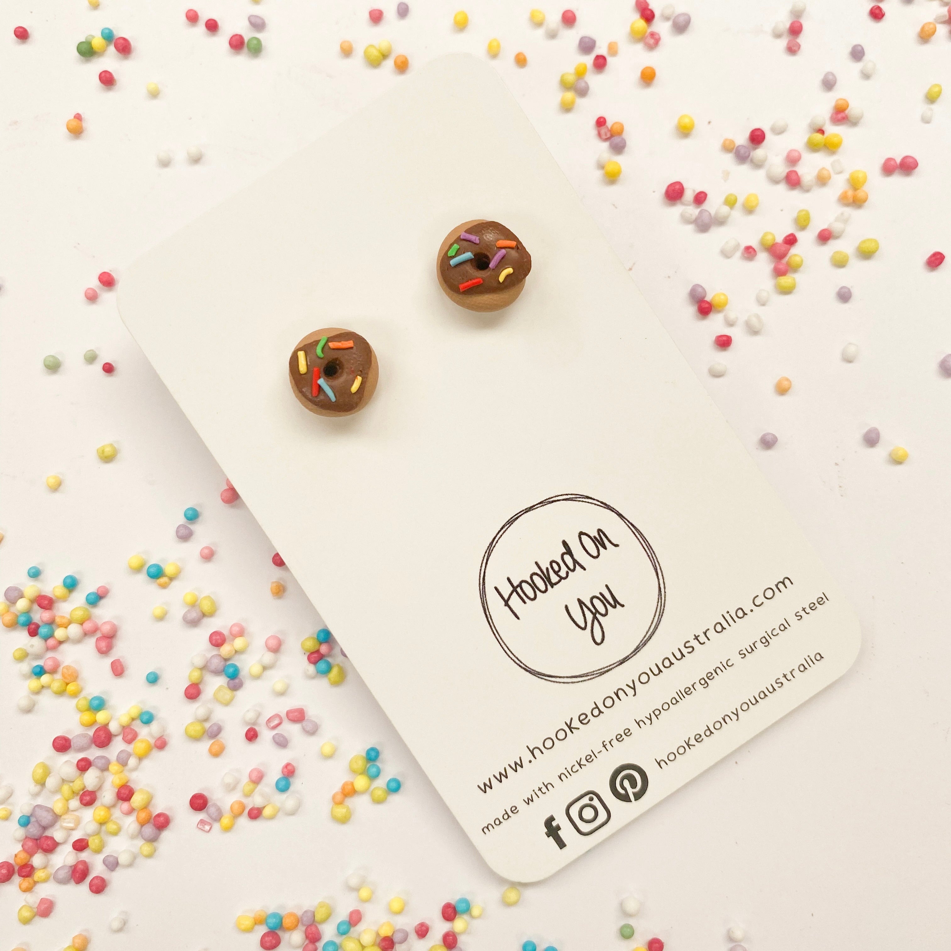 Donut Earrings (Chocolate)